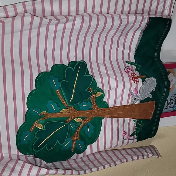 Mini Boden girls top size 11-12  tree bunny striped pullover cute embroidery - Picture 2 of 6